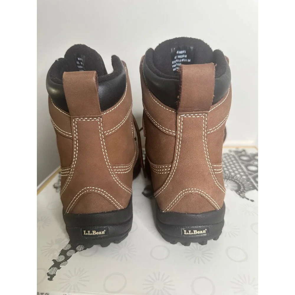 LL Bean Women's Insulated Waterproof Winter Snow Boots Brown Size 6.5 Medium‎
